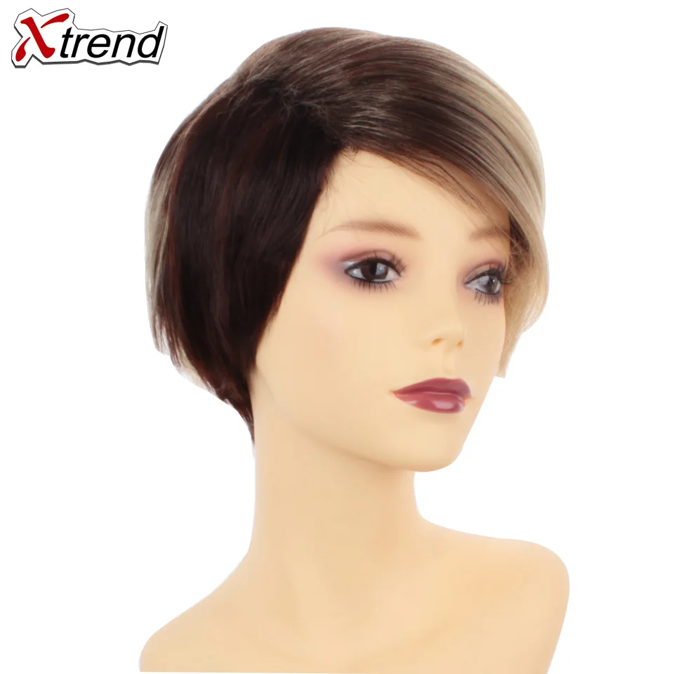 Синтетические короткие прямые волосы Xtrend 6 дюймов 110 г парики для женщин Омбре