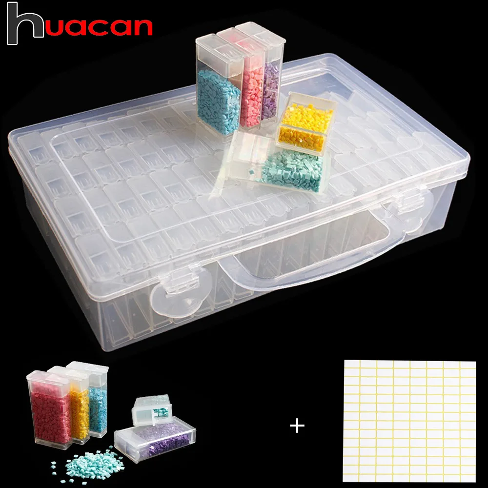 Алмазная вышивка huacan Box 64 шт. инструменты для вышивки картин со стразами аксессуары ювелирное сверло пластиковая Удобная коробка для хранения подарочная мозаика