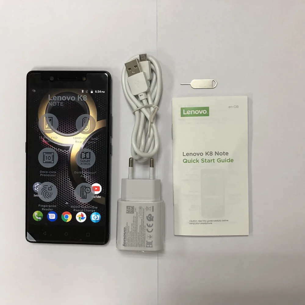 Смартфон lenovo K8 Note 4G LTE, 5,5 дюймов, 3 ГБ, 32 ГБ, Helio X23, Deca core, отпечаток пальца, 4000 мАч, Мп+ Мп, мобильный телефон