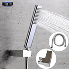 Качественная латунная ручная Лейка для душа с держателем для душа из АБС-пластика и шлангом 1,5 метра из нержавеющей стали, яркий хромированный, бесплатная доставка