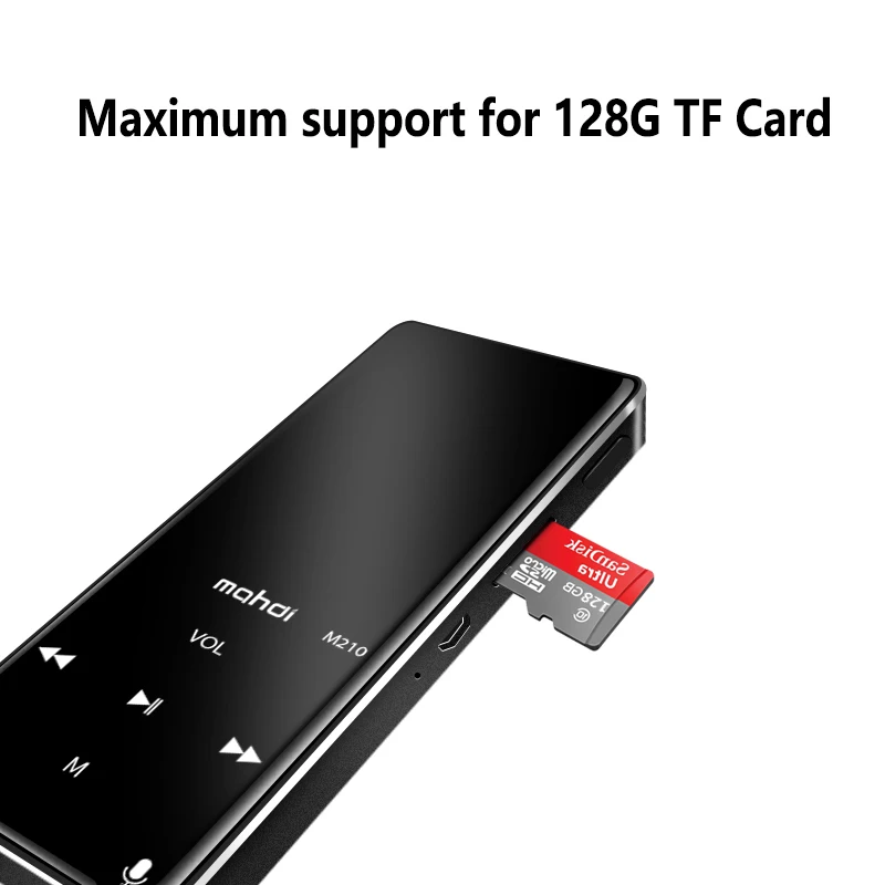 Bluetooth 4 1 mp3 плеер с сенсорным ключом ультра тонкий 8 ГБ MP3 музыкальный дюймов