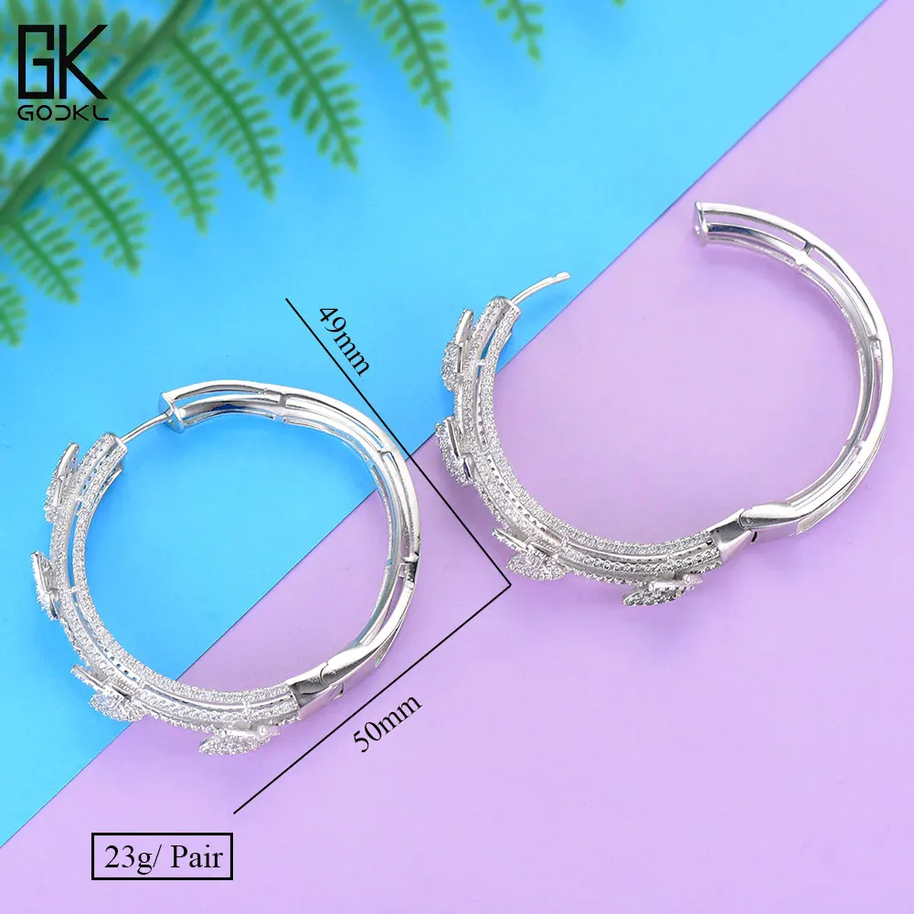 Женские серьги-кольца GODKI роскошные круглые с бабочкой и кубическим цирконием 2018
