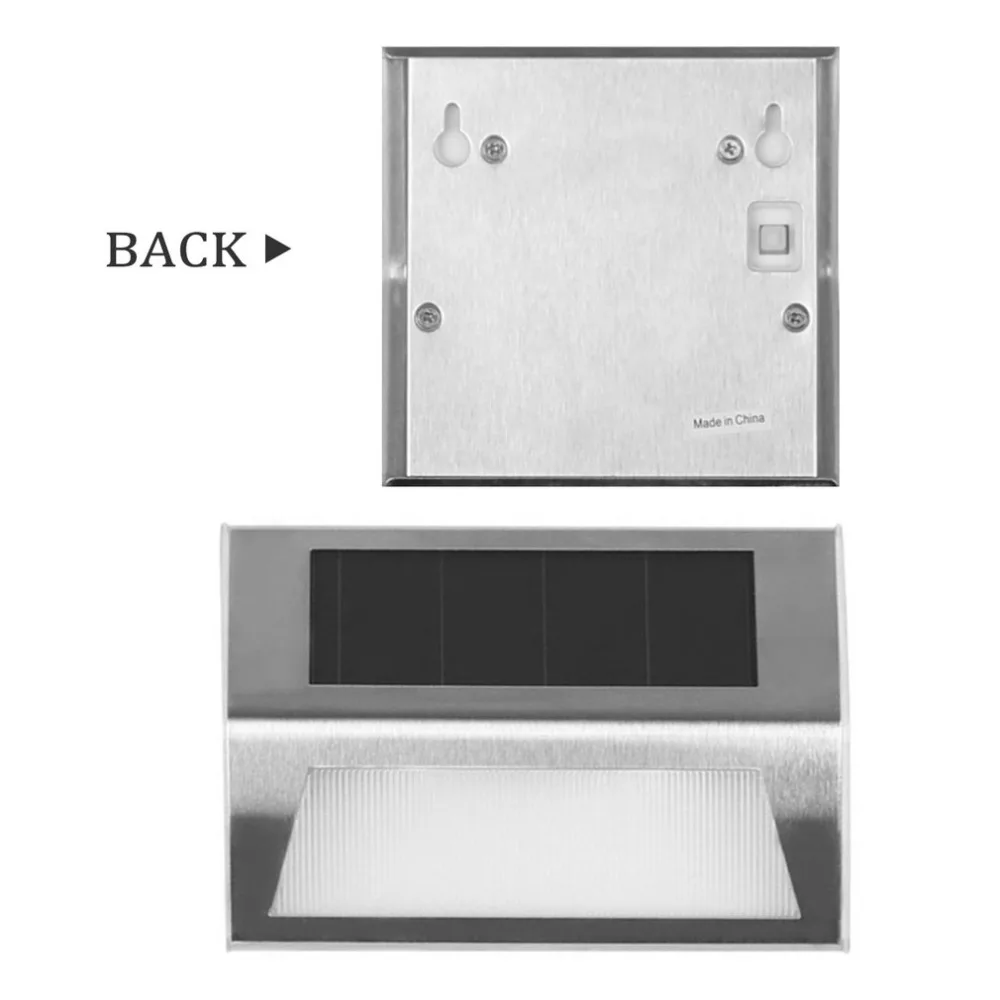 2LED Современная Солнечная настенная лампа из нержавеющей стали датчик света