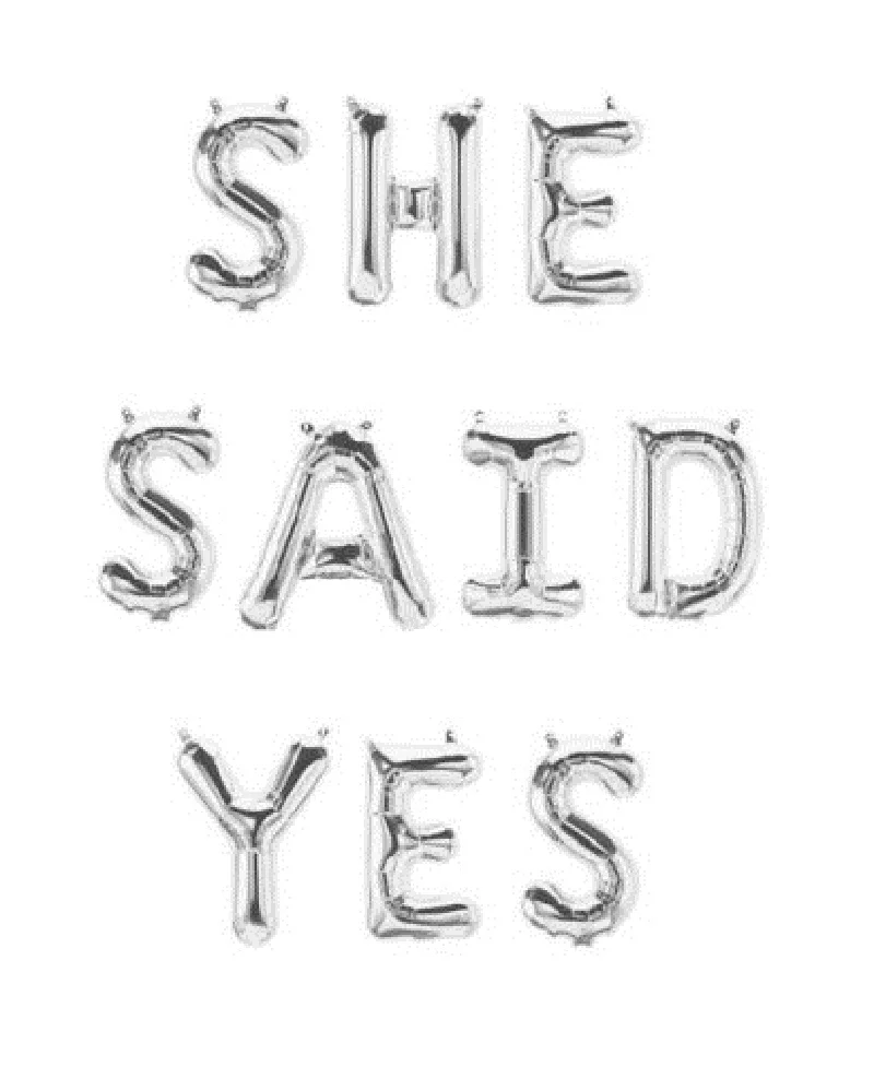 16 дюймов розовое золото серебро она сказала да буквы фольги шары девичник