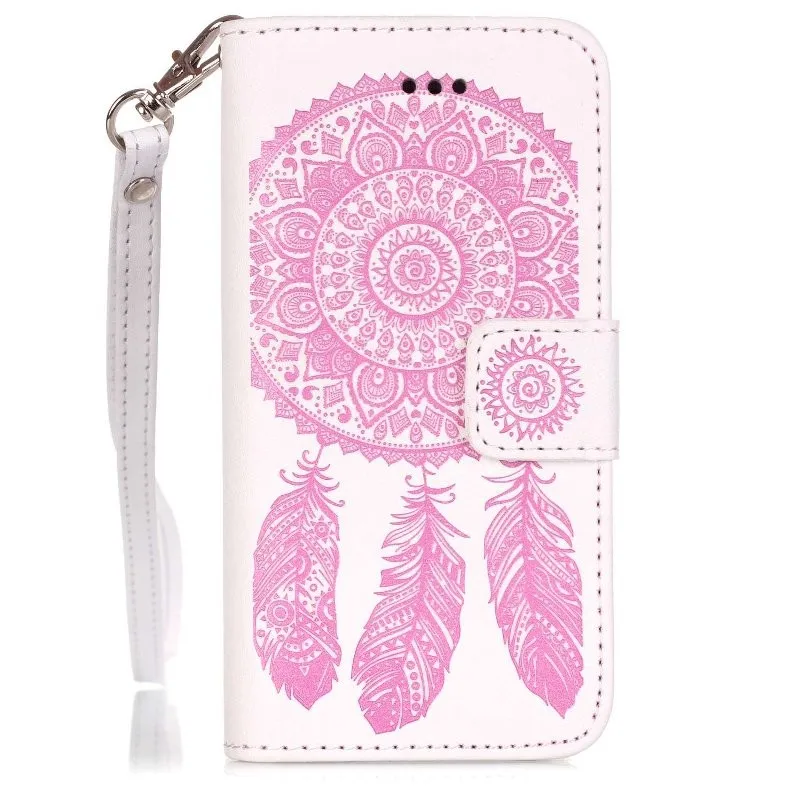 Ловец снов из искусственной кожи кошелек книжка флип чехол для iPhone XS XSMAX 8 8P 6 6S7 7 Стенд чехол для телефона с ремешком для переноски - Цвет: 4