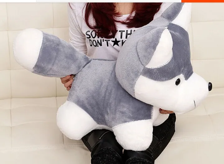 Мягкое Животное 65 см большая голова Хаски плюшевая игрушка милая собака кукла