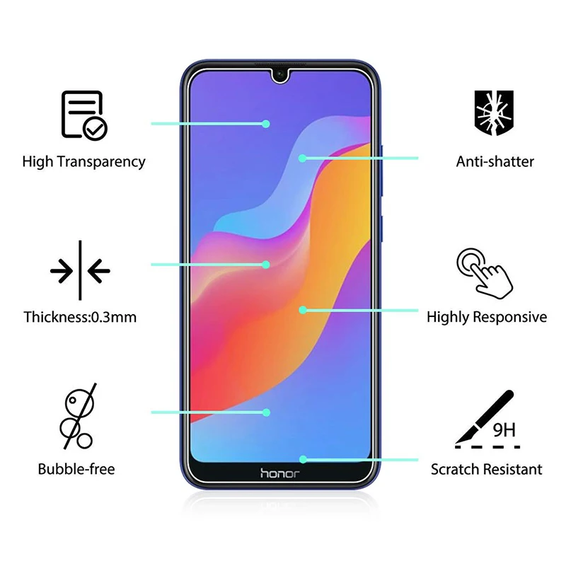 2 шт закаленное стекло для huawei Honor 8A, защита экрана 9H 2.5D, Защитное стекло для телефона huawei Honor 8A, стекло