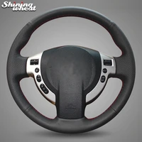 bannis black genuine leather steering wheel cover for nissan qashqai x trail nv200 rogue