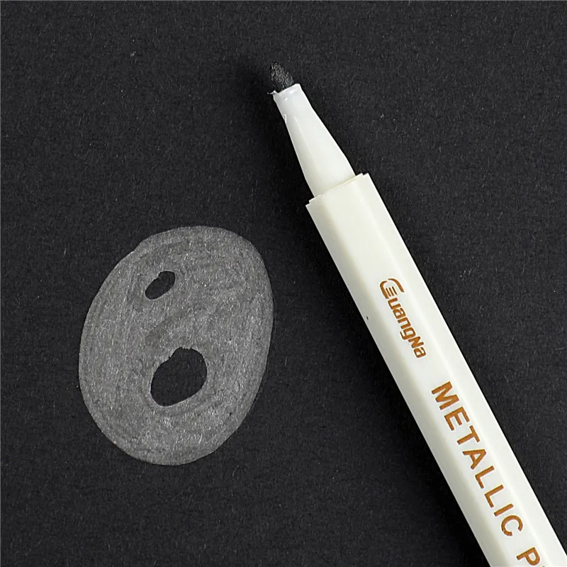 Grey 20 цветов металлическая Микрон ручка детальная маркировка металлический маркер для альбома черная бумага для рисования школьные товары для рукоделия белая краска ручка - Цвет: Grey