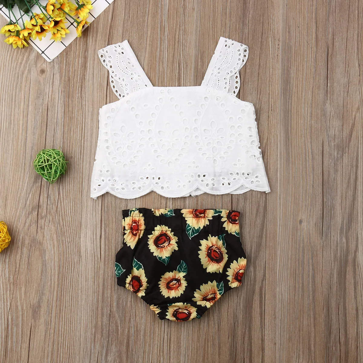 Детский кружевной топ без рукавов с брифами | Мать и ребенок