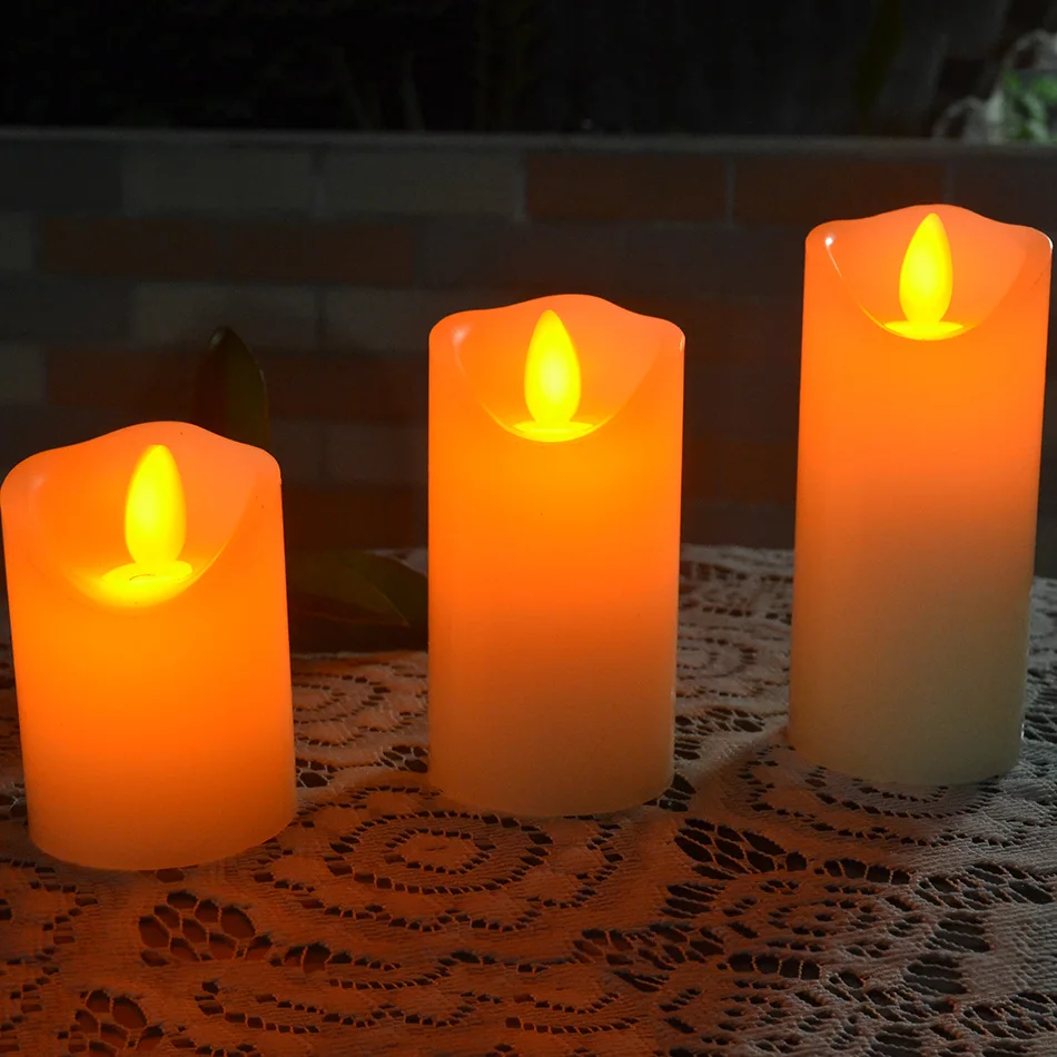 Электрическая парафиновая восковая Светодиодная свеча на батарейках с