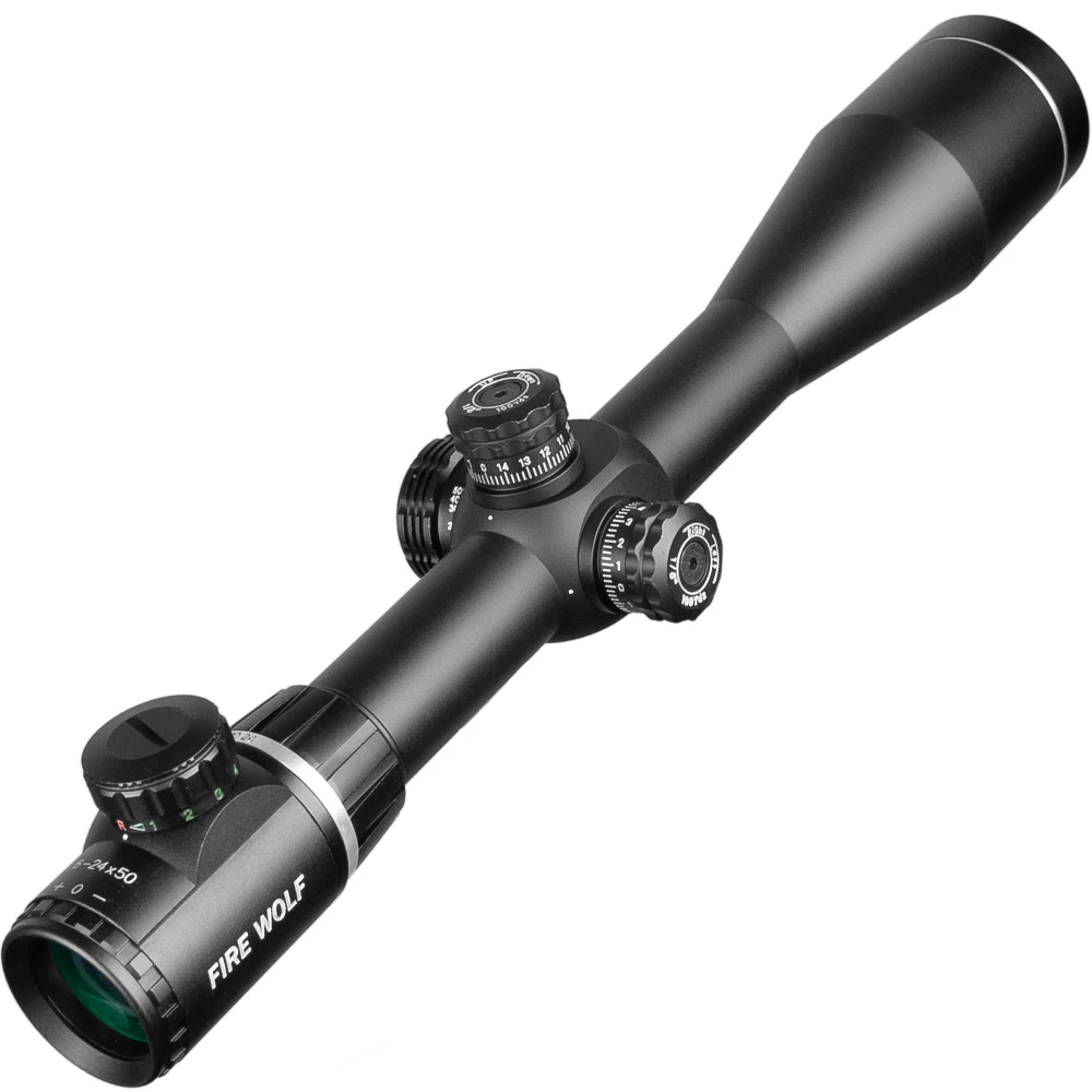 Fire Wolf 6 24X50 винтовочный прицел Регулируемый Красный Зеленый Крест охотничий
