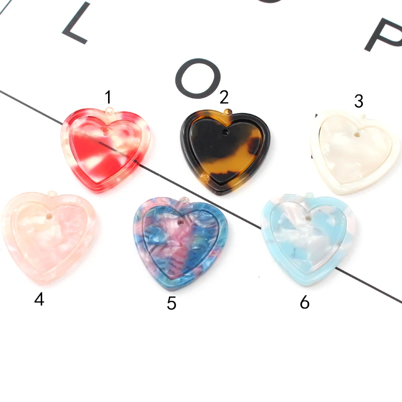 12 шт черепаховое сердце амулеты ацетат акриловые жемчужная мозаика кулон серьги
