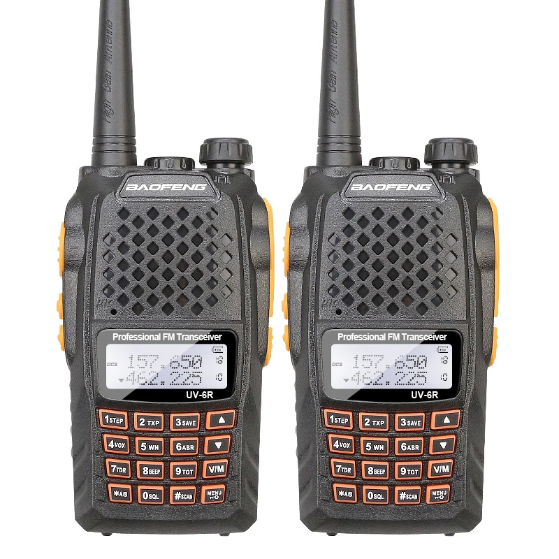 

2PCS Baofeng UV-6R UHF/VHF Analog Two-way Radio Dual Display Dual Standby Handheld Walkie Talkie FM Transceiver