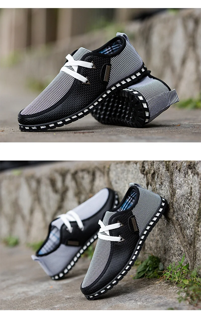 Lazy Canvas Shoes Men Casual Shoes Footwear Loafers Soft Comfortable Outdoor Flat Male Driving Man Shoes Chaussure Homme Size 47