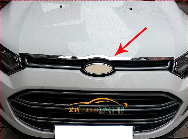 Передняя решетка для Ford EcoSport 2013 2014 2015 2016 ABS хромированная с отделкой капюшона