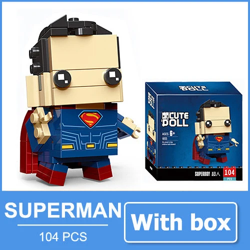 Super Boy A with box Бэтмен чудо-женщина Супермен флеш-игрушки блоки мини фигурка акваман киборг кукла супергероя персонажи фильмов подарок для мужчин - Цвет: Super Boy A with box