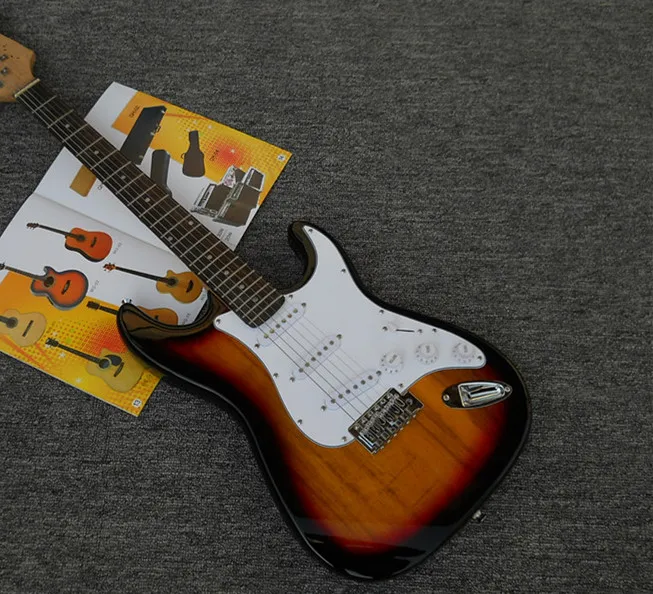 Заводская изготовленная на заказ электрическая гитара Sunburst с искусственным
