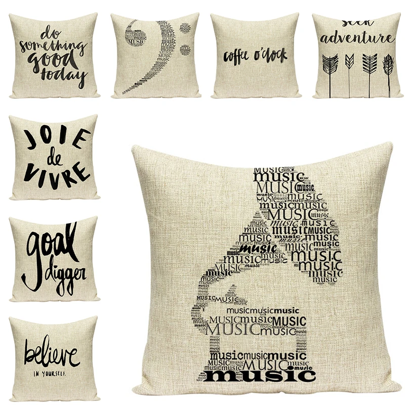 

Наволочки с буквенным принтом для диванной подушки, наволочка для кресла, сиденья, льняные хлопковые подушки, аксессуары, украшение для дом...