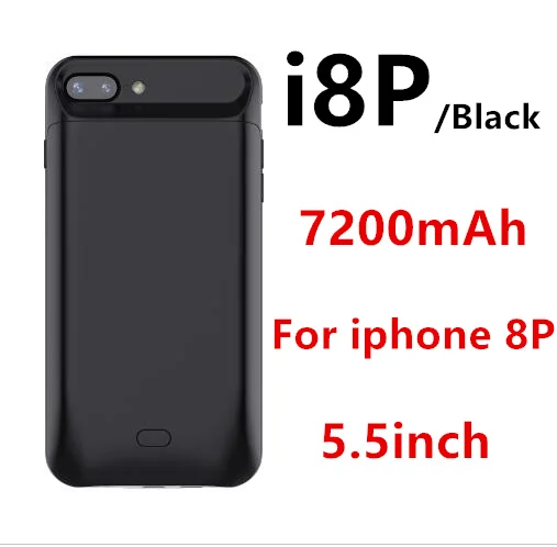 Black(i8P 7200mah) Чехол для зарядного устройства Gagaking 5000 мАч 7200 мАч для iPhone 6/6 S/6 P/6SP/7/7 P/8/8 P power Bank чехол для внешнего аккумулятора - Цвет: Black(i8P 7200mah)