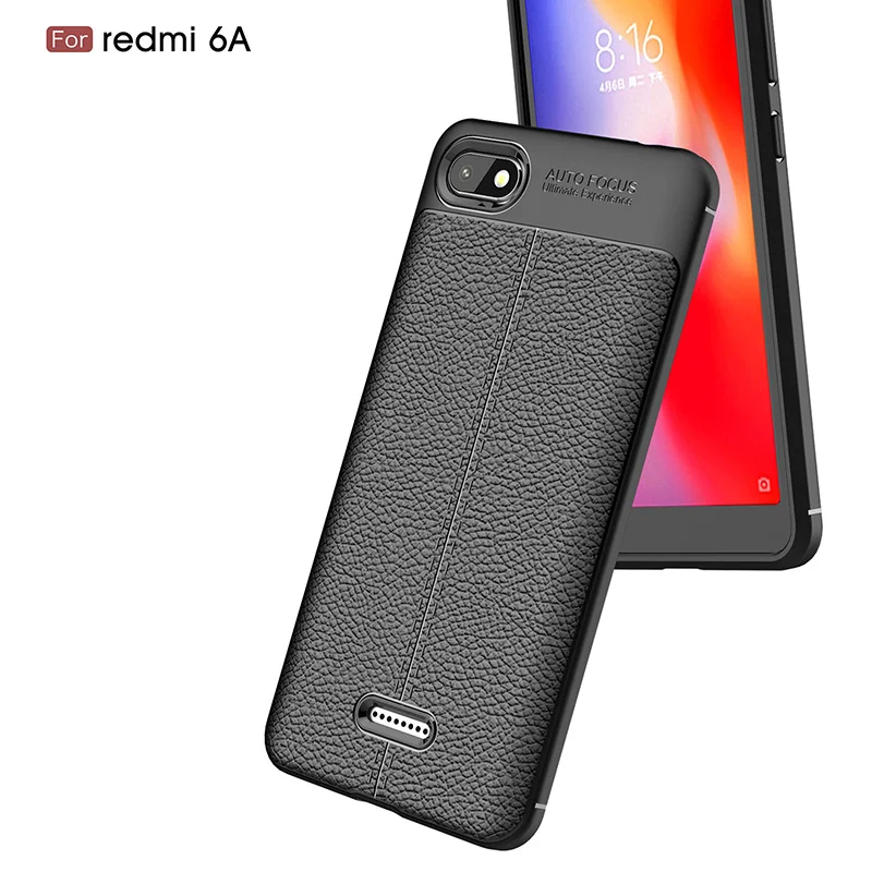 Чехол для Xiaomi Redmi 6A чехол 6 роскошный кожаный резиновый силиконовый на заднюю