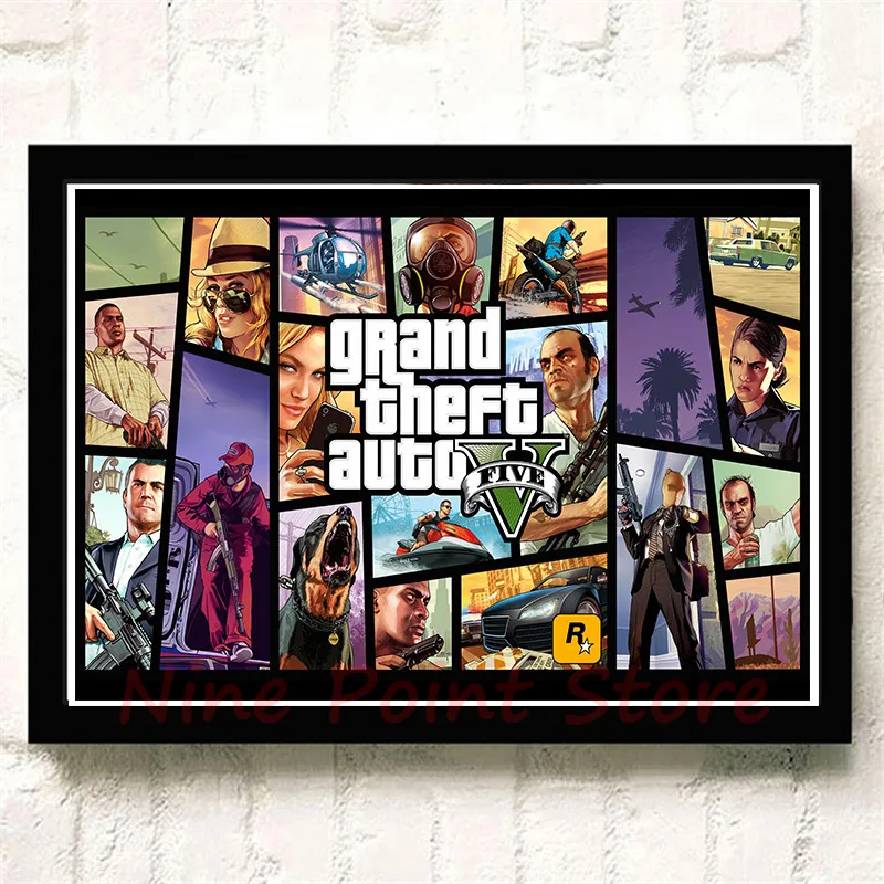 GTA Grand Theft Auto San Andreas бумага с покрытием Плакат Бар Кафе гостиная столовая стены бескаркасные
