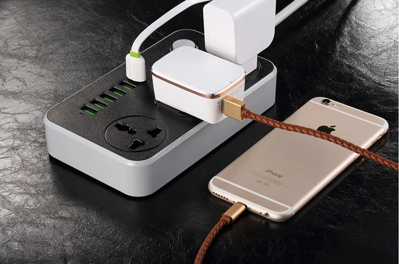 STOD многопортовое домашнее зарядное устройство 6 USB 17 Вт 3 гнездо штепсельной вилки переменного тока 2500 Вт блок питания для iPhone iPad смартфон Настольный ПК DV адаптер переменного тока