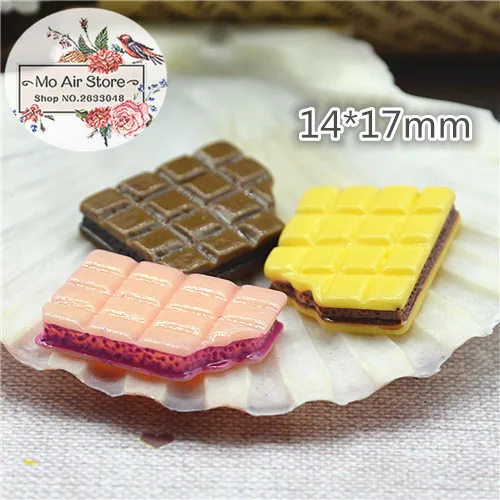 

chocolate bar 10PCS 14x17mm Resin Flatback Cabochon Miniature Food Art Supply Decoration Charm Craft