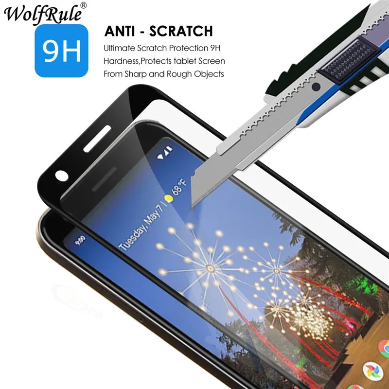 Pegamento completo curvado vidrio templado para Google Pixel 3a XL curvo 3D Protector de pantalla tel&eacute;fono pel&iacute;cula para Pixel 3a XL vidrio G020C G020G-1