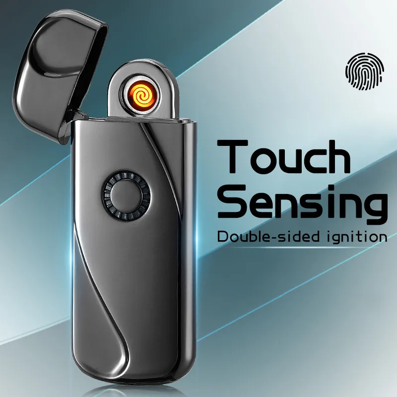 Ultra-thin Metal Electronic Cigarette Lighter Pulse USB Lighters Flameless Windproof Electric Arc Cigar | Дом и сад