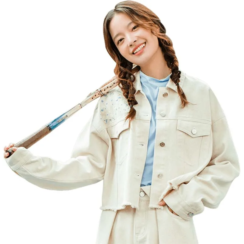 Женские джинсы INMAN тонкие корейские с длинным рукавом и отложным воротником |