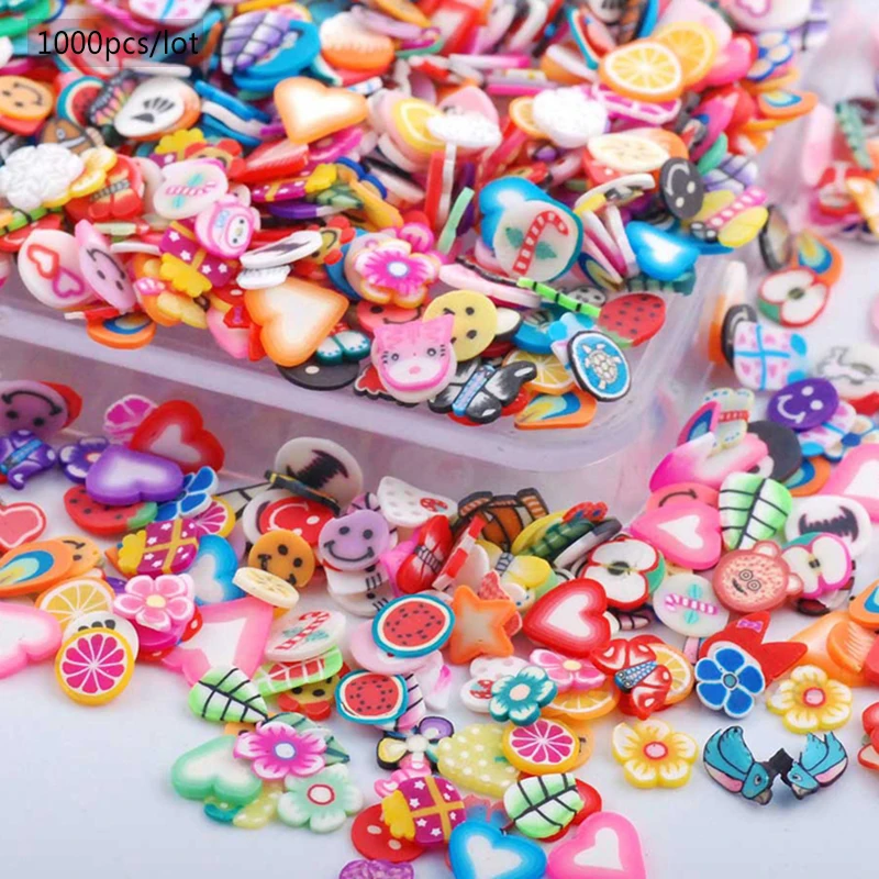 Soft Pottery 1000pcs Fruit Slices Filler For Nails Art Tips Slime Kids Lizun Diy Accessories Supplies Decoration | Красота и здоровье