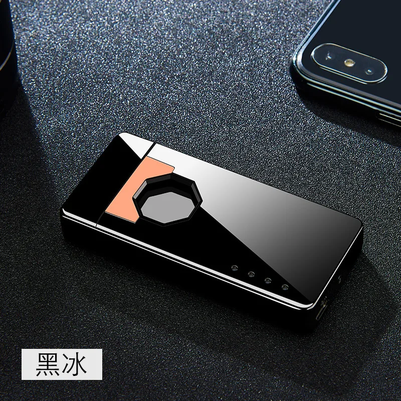 Безопасная ветрозащитная зажигалка с инфракрасным датчиком, USB, двойная дуговая импульсная Зажигалка для сигарет, креативная мощная зажигалка с дисплеем, умная зажигалка для мужчин, подарок - Цвет: 3