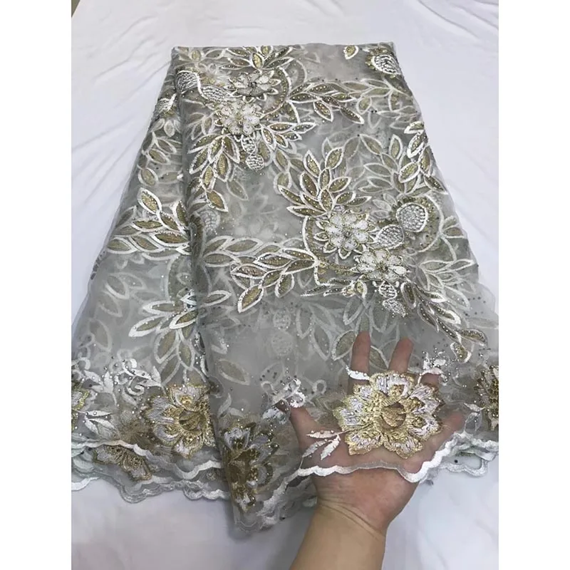 Bridal Lace African Fabric 2018 Wedding Dressing French Embroidery 5 Yard Tulle Heavy Beaded | Дом и сад
