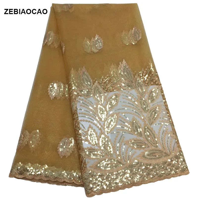 ZEBIAOCAO африканская кружевная ткань с пайетками Белая французская фатиновая Новое