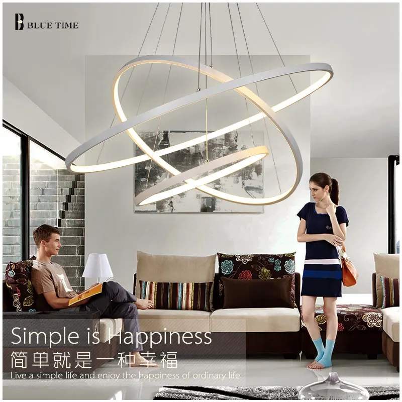 Черный и белый золотой корпус современный круглый кольцевой светодиодный