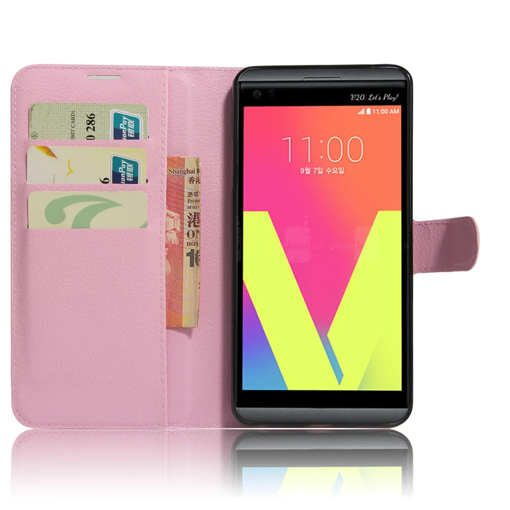 PU Leather Pink Case For V20 LG LGV20 Flip Stand Cover Wallet with Magnetic Closure Full-Body Protect New | Мобильные телефоны и