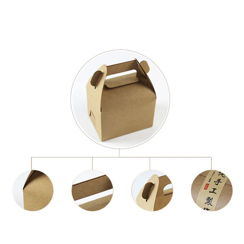 10 шт./лот контейнер для фруктов из крафт бумаги хранения закусок выпечки хлеба