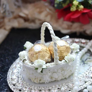 50Pcs/Lot Free Shipping Personalized Flower Lace Basket Wedding Favor Boxes And Gifts Europe Decoration Wholesale. | Дом и сад
