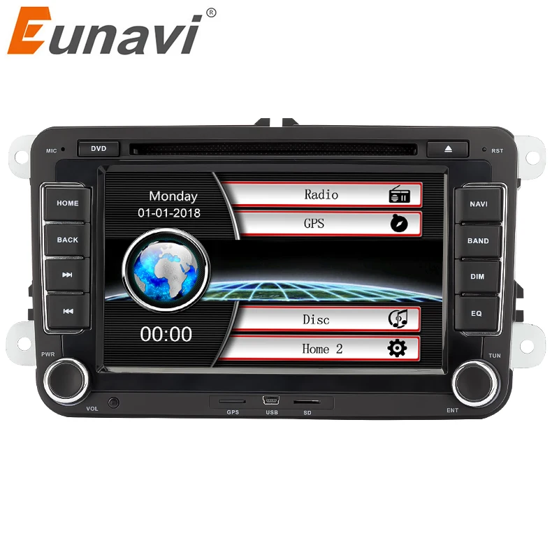 Eunavi 7 'ƈ din мультимедийный плеер Автомобильный DVD GPS навигация для VW Volkswagen GOLF 6 Polo