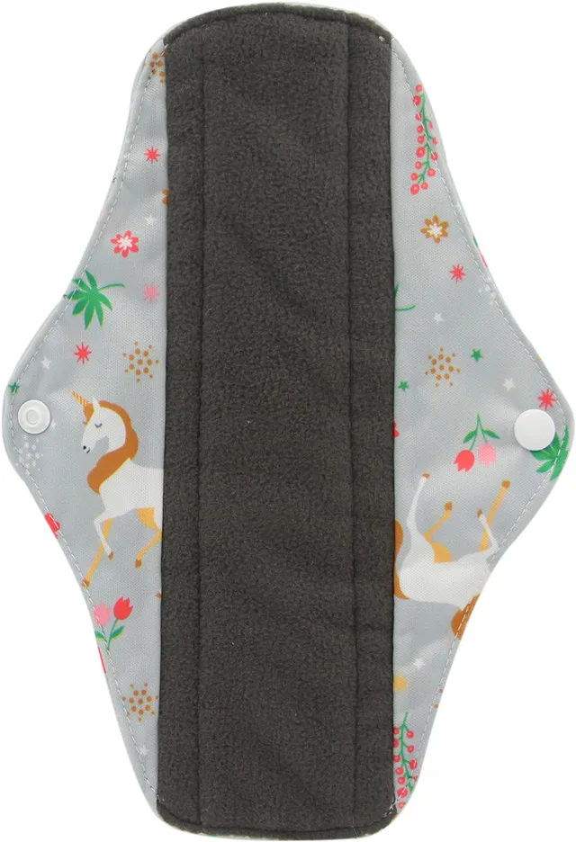 32 Washable Women Sanitary Pad Menstrual Napkins Pads Bamboo Charcoal Day Pad Flamingo Print Women Menstrual Feminine Pad Size M - Цвет: 32