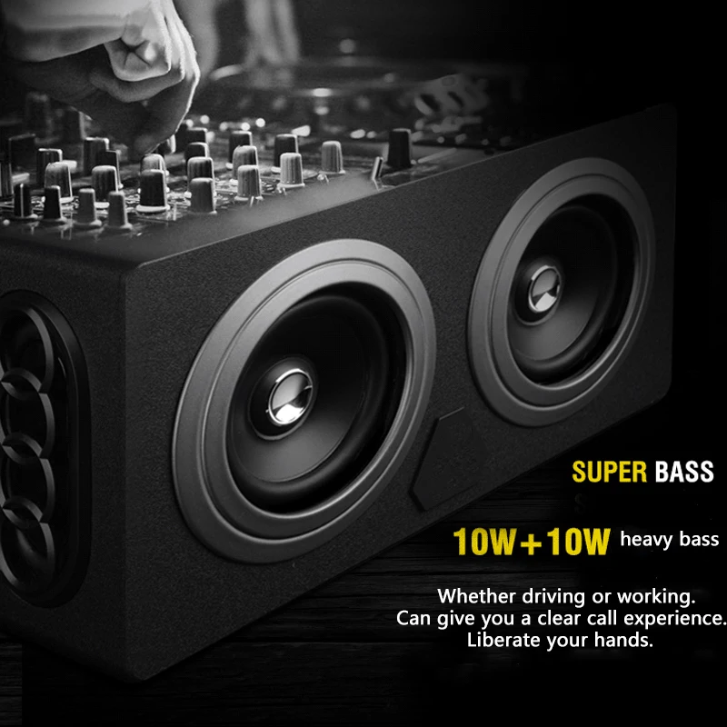 20 Вт портативный беспроводной деревянный Bluetooth динамик стерео громкоговоритель