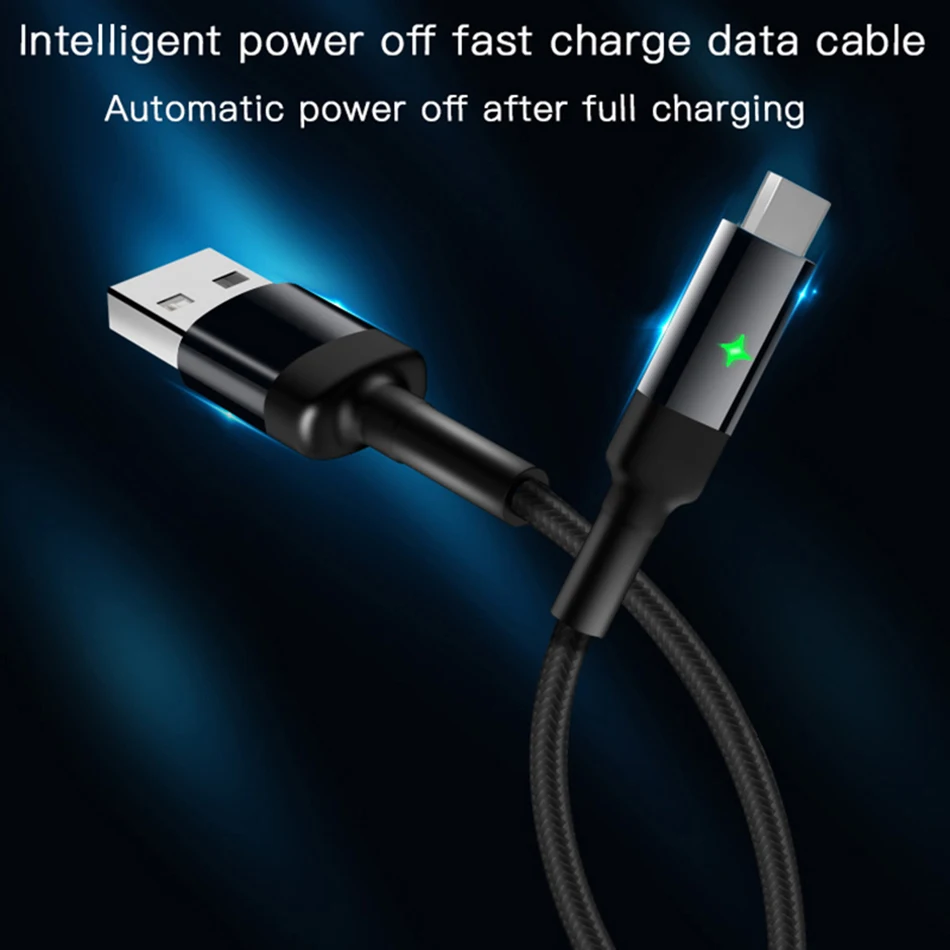 Usb type-C кабель для быстрой зарядки Micro зарядное устройство Шнур для освещения Microusb USB-C интеллектуальное отключение питания Кабели для зарядки мобильных телефонов