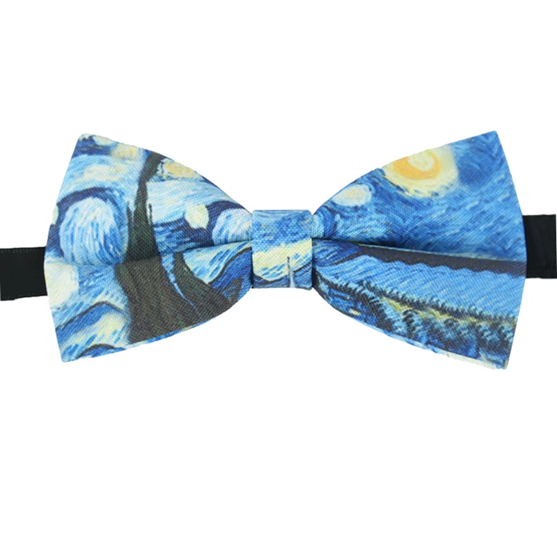 

Van Gogh Printing Necktie Bow Tie Fashion Mens Womens Wedding Business The Starry Night Print Bow Tie Trendy Van Gogh Bowtie