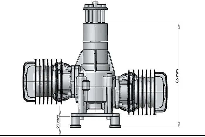 DLE111 Gasoline-Engine 111CC Two-cylinder Two stroke supporting exhaust pipe expansion | Игрушки и хобби
