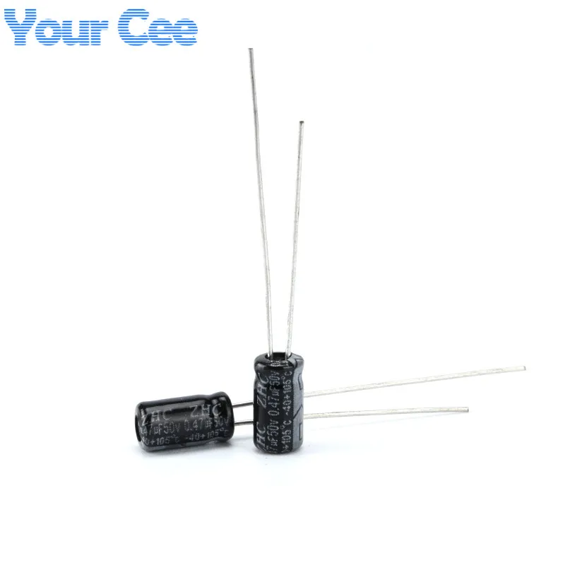 50 шт. электролитический конденсатор с алюминиевой крышкой 50В 0 47 мкФ 4X7MM Алюминий