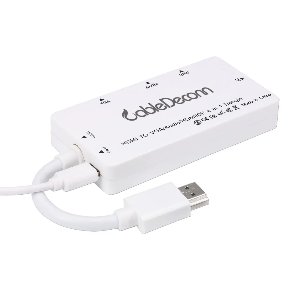 Кабель 4 в 1 HDMI к VGA DisplayPort DP аудио с Micro USB конвертер адаптер для ноутбука видеокарты