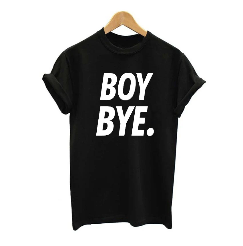 Для женщин Мальчик Пока Письмо печати футболка Топы Повседневное брендовая Femme