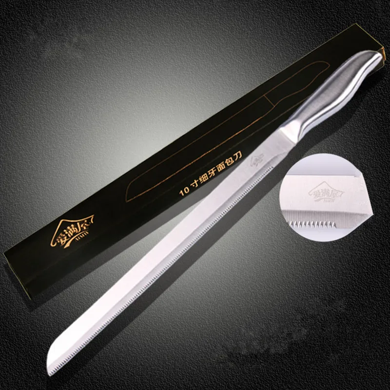 Бесплатная доставка нож для выпечки хлеба из нержавеющей стали AMW 10 дюймов