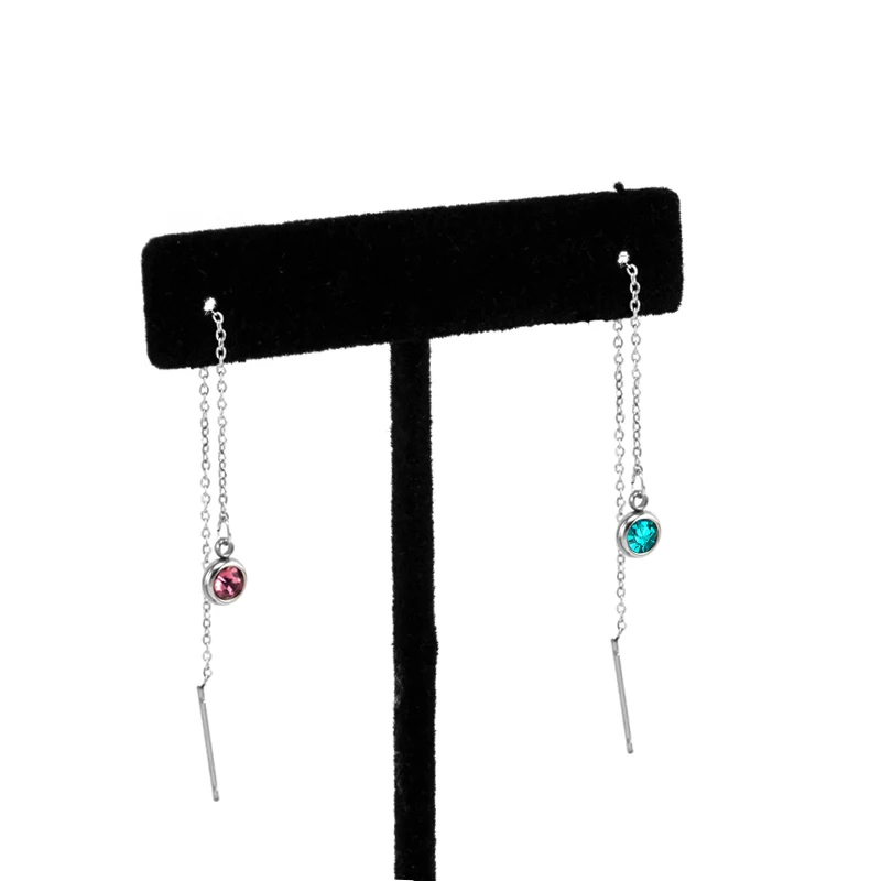 Серьги-вкладыши Risul mujer moda из нержавеющей стали 12 видов цветов камни для рождения